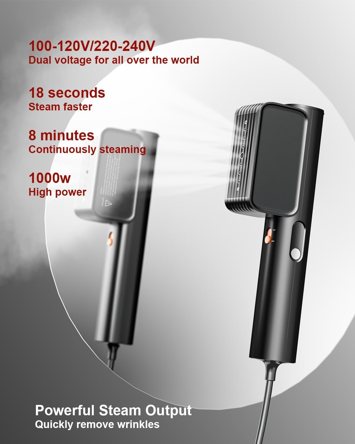 G7 Travel Steamer for Clothes Dual Voltage 100-240V Iron Steamers - Image 5