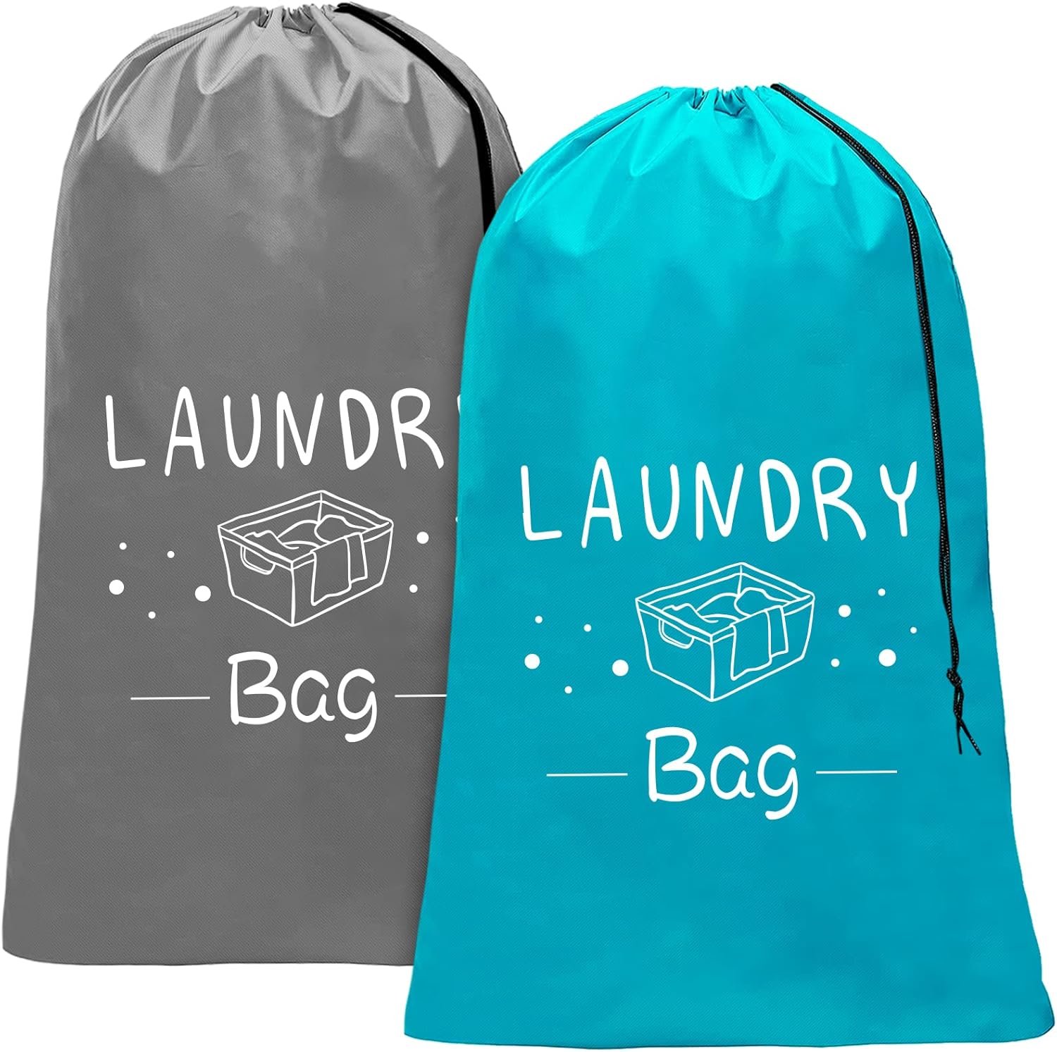 2 Pack Extra Large Travel Laundry Bag, Dirty Clothes Organizer with Drawstring - Image 5