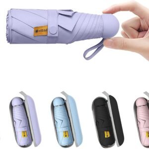 Travel Mini Umbrella for Purse With Case Small Compact UV Sun Protection